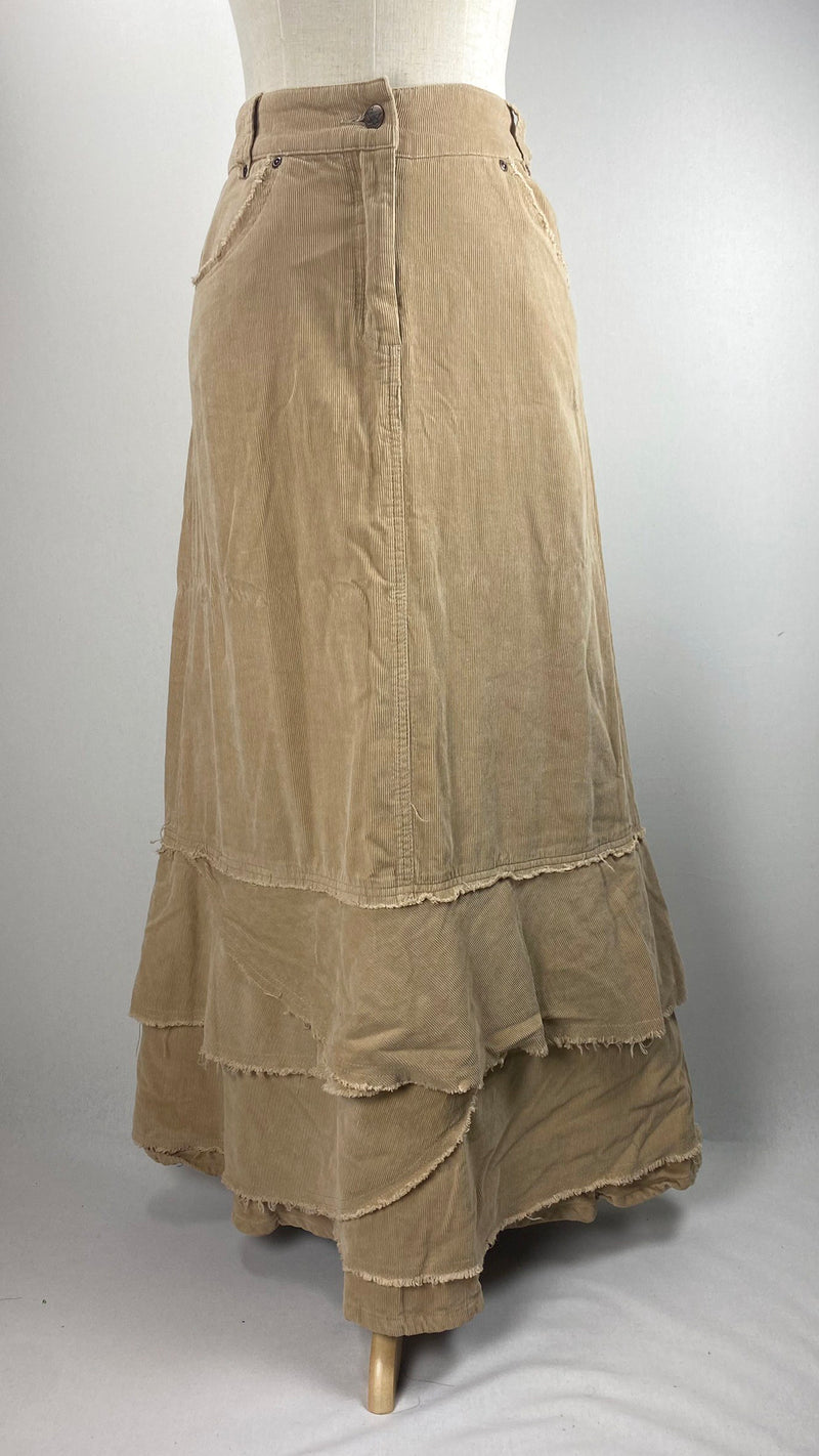 Cordoroy Maxi Skirt, Beige