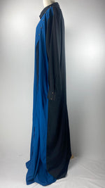 Long Sleeve Closed Abaya Dress, Blue/Black
