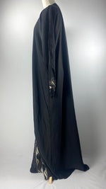 Long Sleeve Button Up Abaya, Black