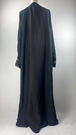 Long Sleeve Button Up Abaya, Black