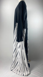 Long Sleeve Printed Abaya, White