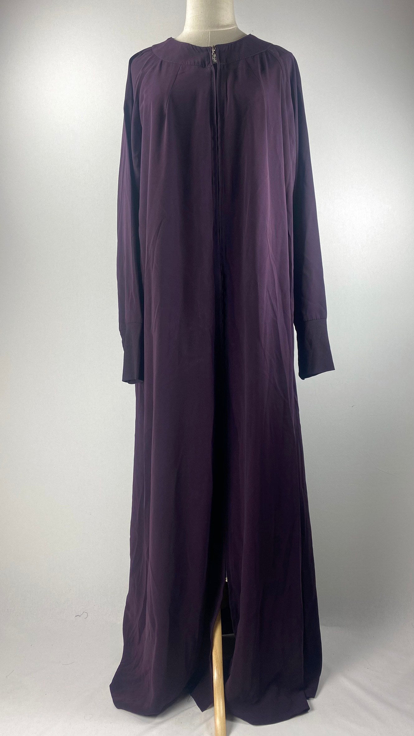 Long Sleeve Zip Up Abaya, Purple