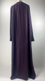 Long Sleeve Zip Up Abaya, Purple