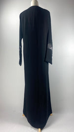 Long Sleeve Crepe Closed Abaya, Black