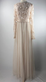 Sheer Sleeves Two Layer Maxi Dress, Peach