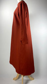 Long Sleeve Hi-Low Knee Length Dress Top with Pants, Burnt Orange