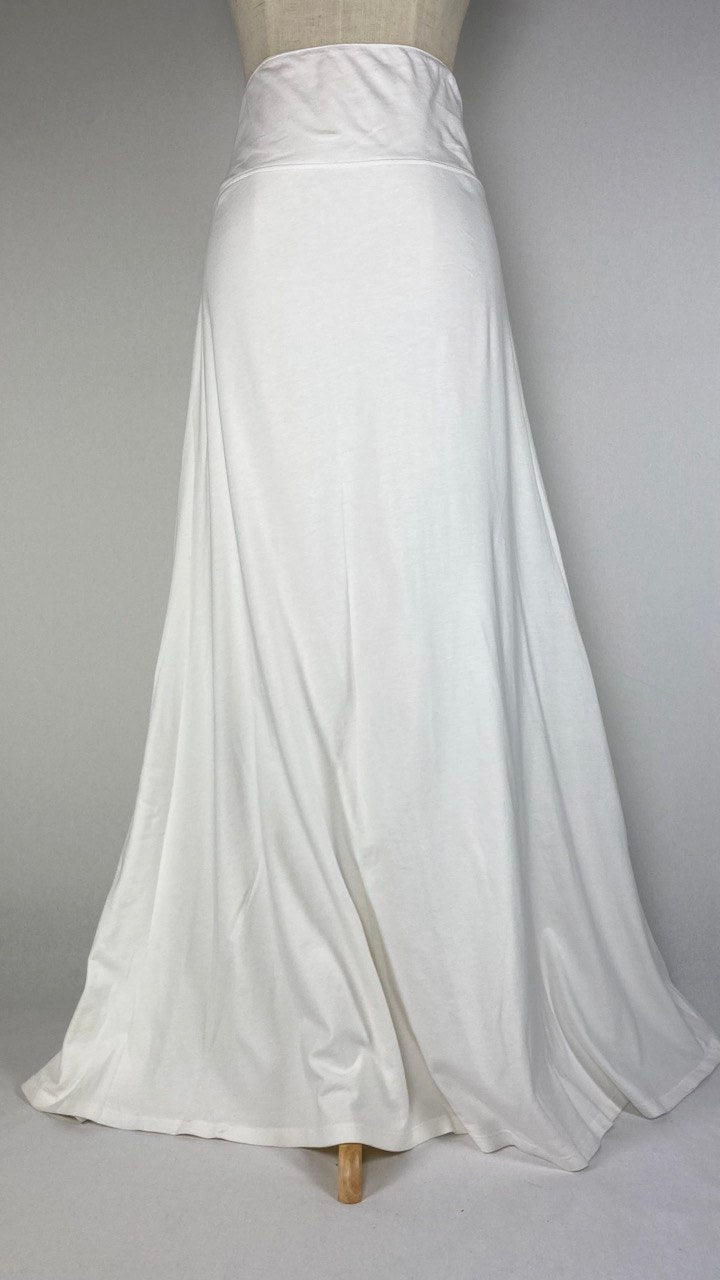 High Waist Maxi Skirt, White