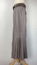 Mermaid Maxi Skirt with Pleats, Taupe