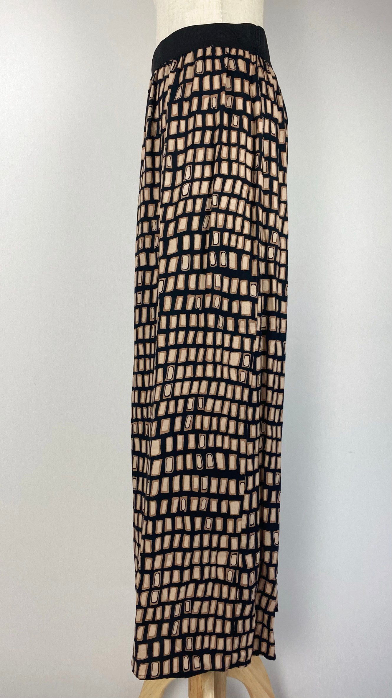 Printed Maxi Skirt, Black