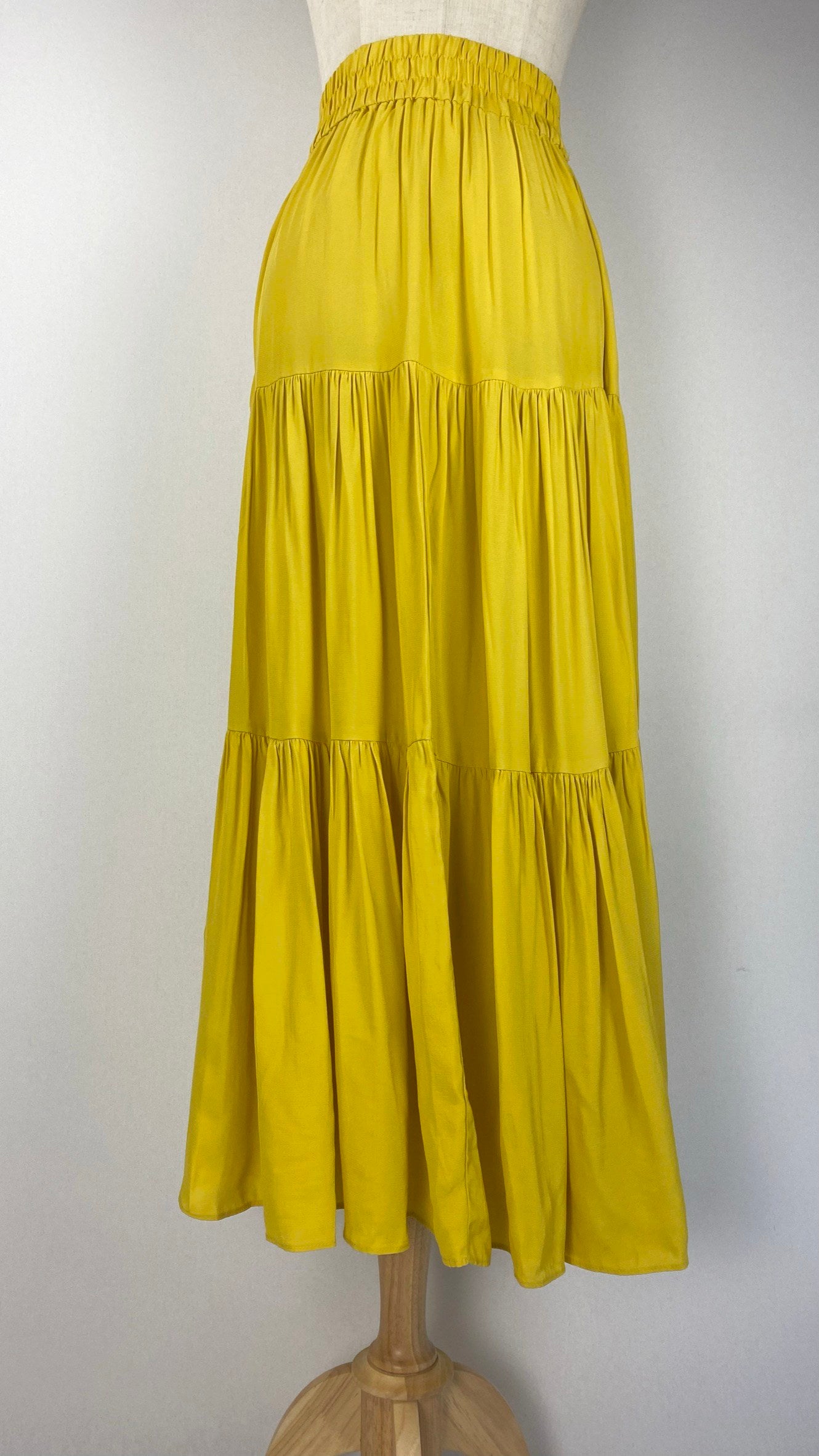 High Waist Maxi Skirt, Yellow