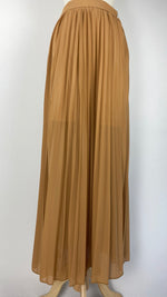 Pleated Maxi Skirt, Tan