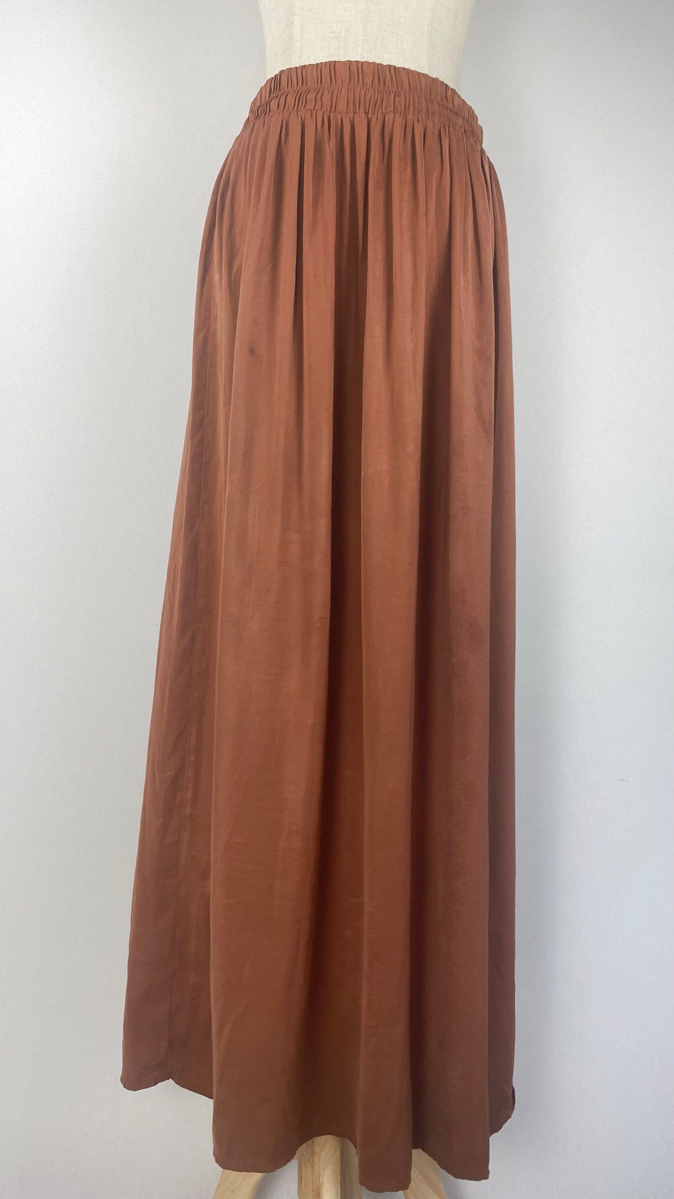 High Waist Maxi Skirt, Burnt Orange