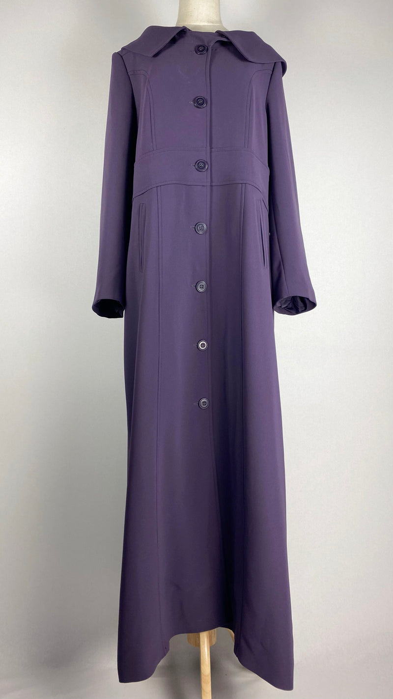 Button Up Abaya+ Jilbab, Purple