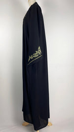Black Abaya with Taupe Accents