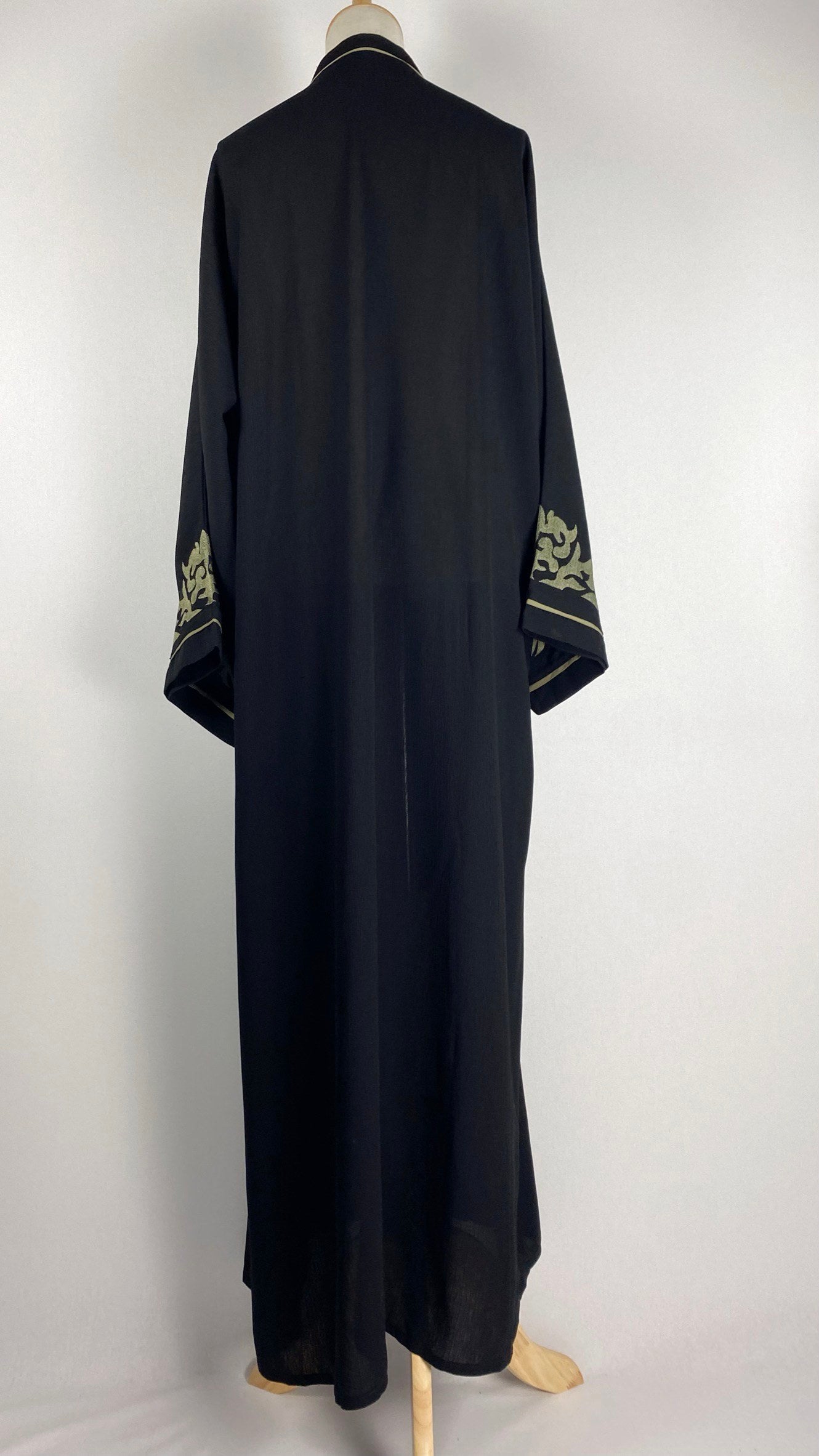 Black Abaya with Taupe Accents