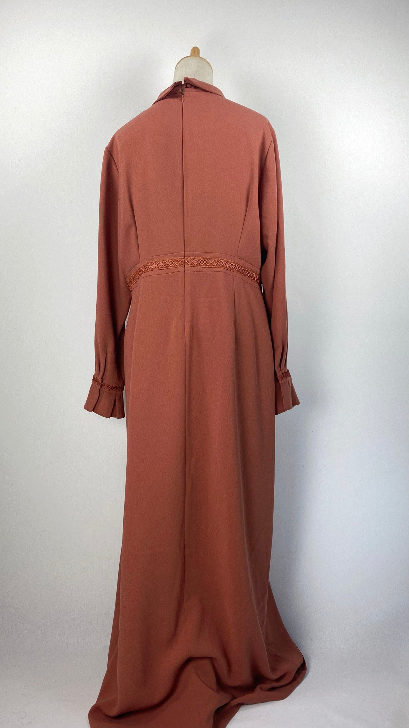Long Sleeve Closed Abaya+ Jilbab Dress, Burnt Orange