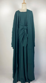 Long Sleeve Two Piece Abaya Set, Green