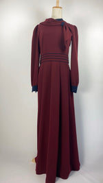 Long Sleeve Abaya+ Dress, Maroon