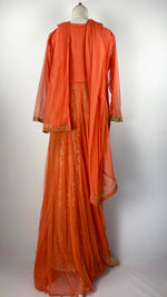Long Sleeve A-Line Abaya+ with Scarf, Orange