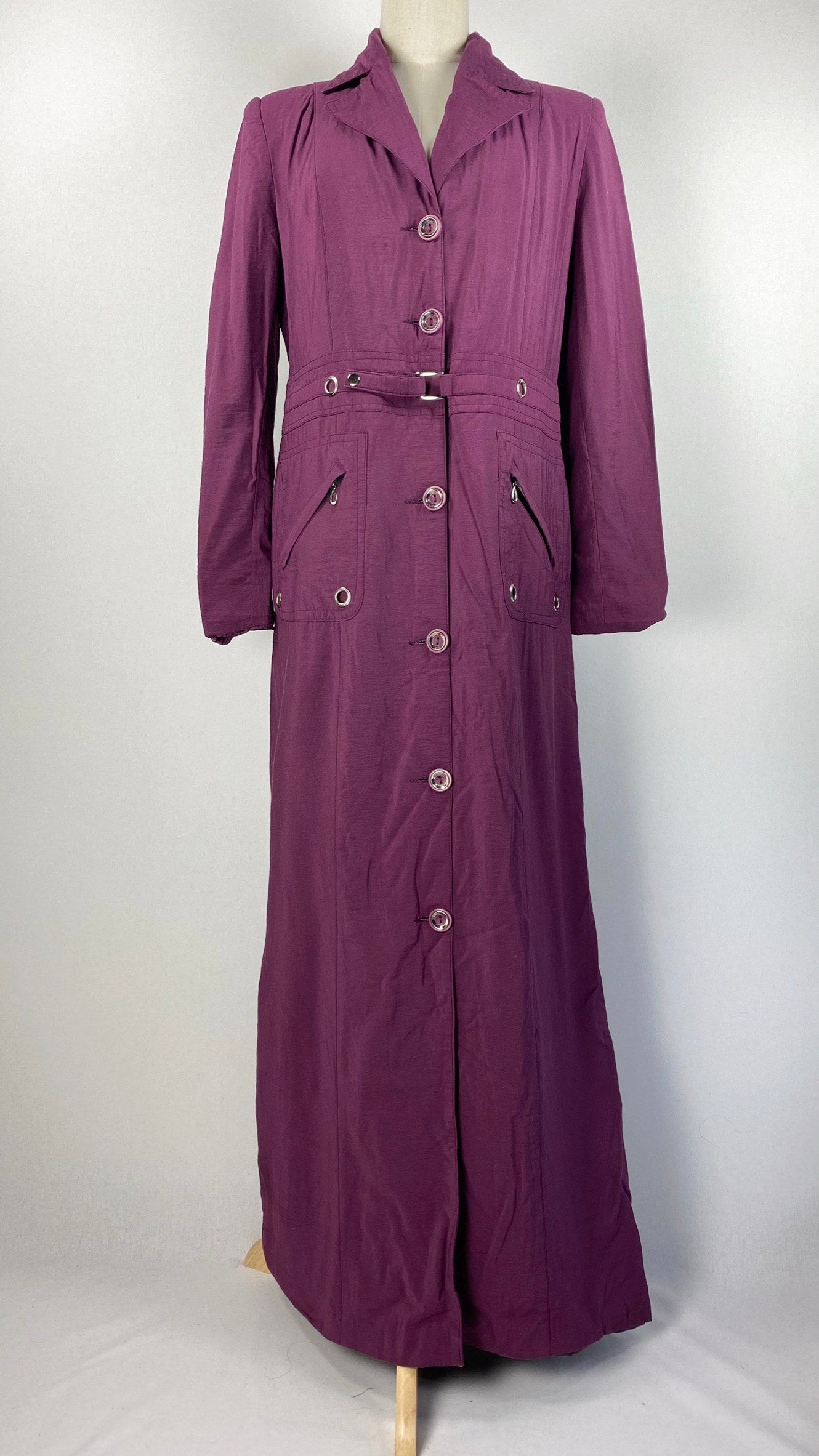 Long Sleeve Button Up Abaya+ Jilbab, Purple