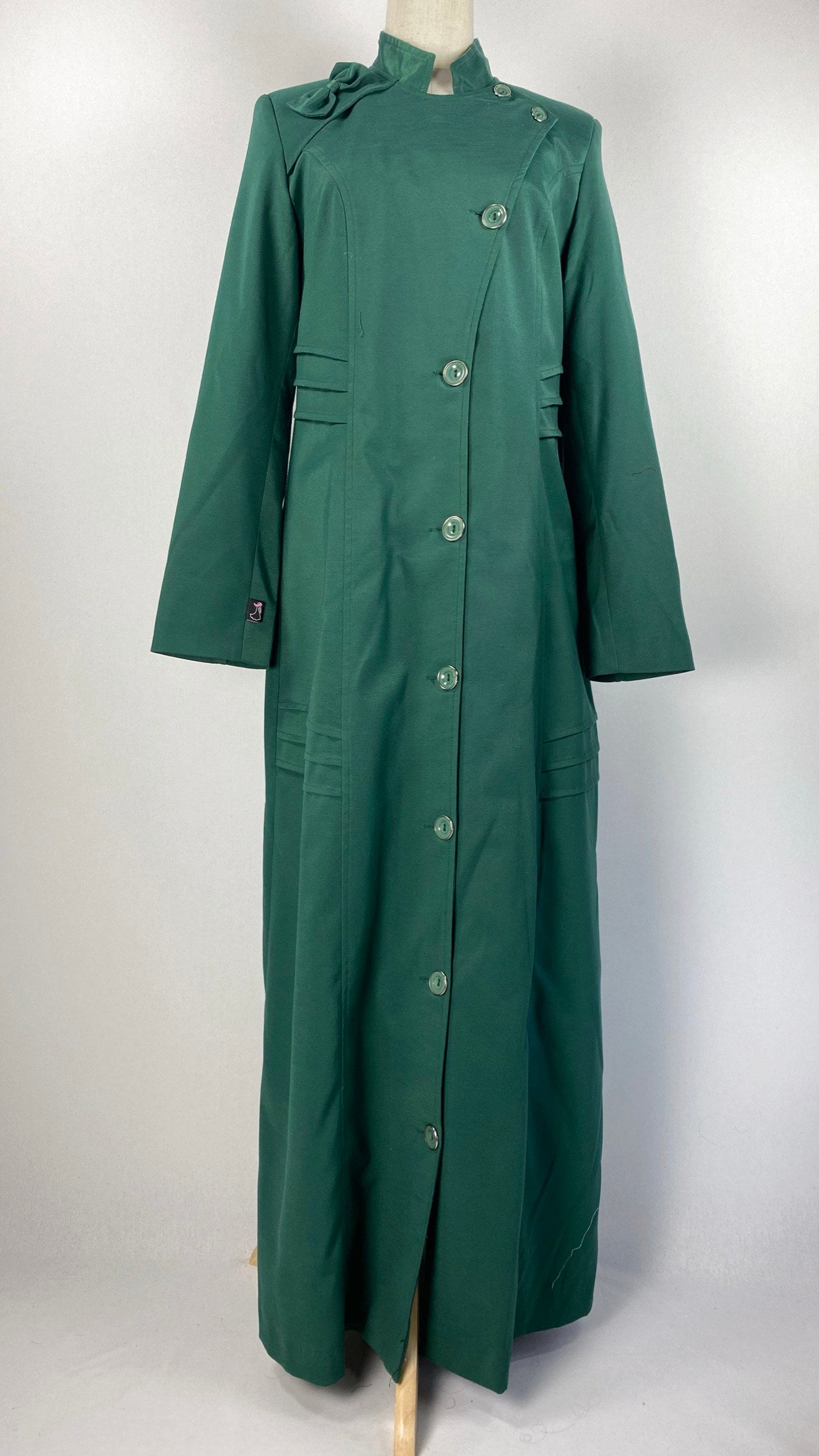 Long Sleeve Button Up Abaya+ Jilbab, Green
