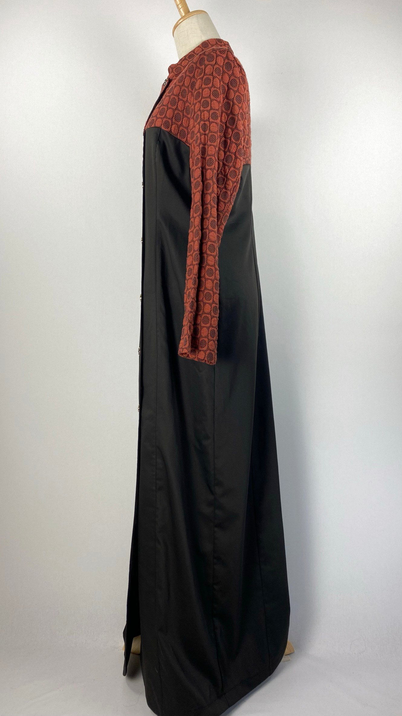 Long Sleeve Double Breasted Abaya+ Jilbab, Brown