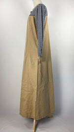 Long Sleeve Striped Abaya+ Dress, Beige