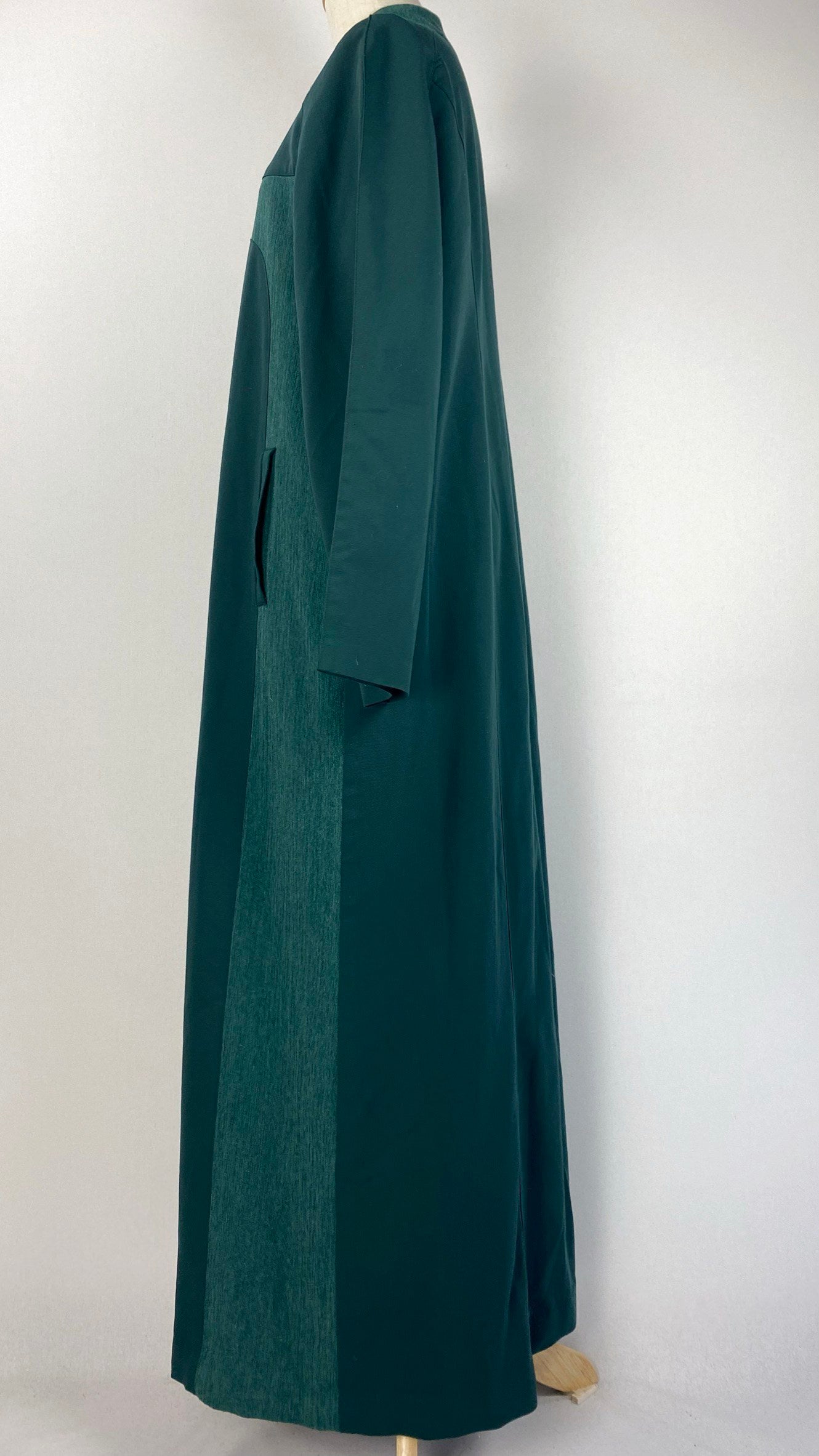 Long Sleeve Zip Up Abaya, Green