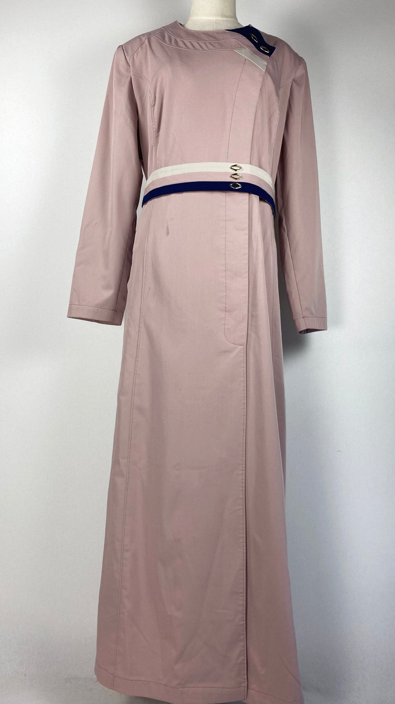 Long Sleeve Button Up Abaya+ Jilbab, Pink