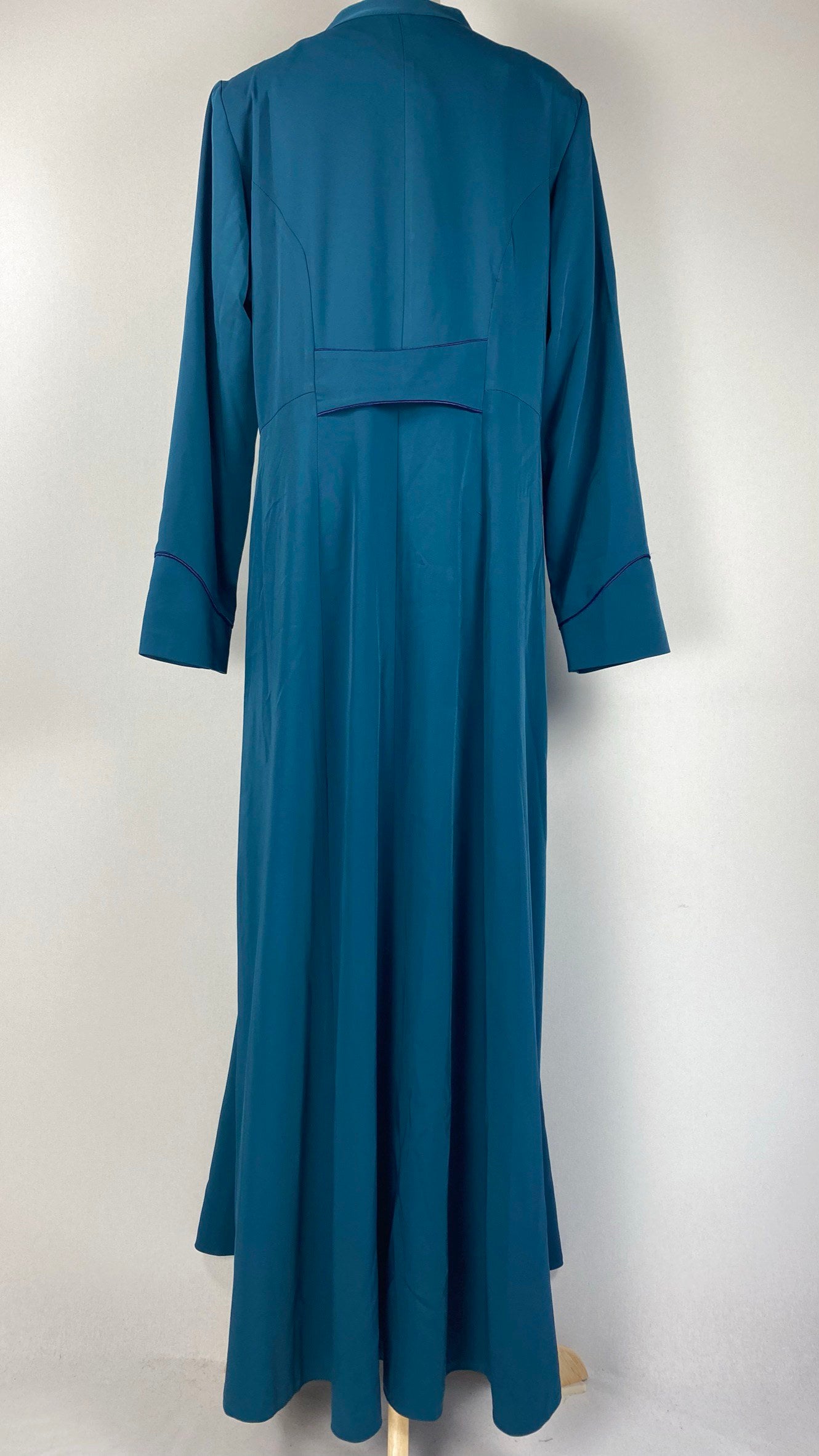 Long Sleeve Button Up A-Line Abaya, Teal