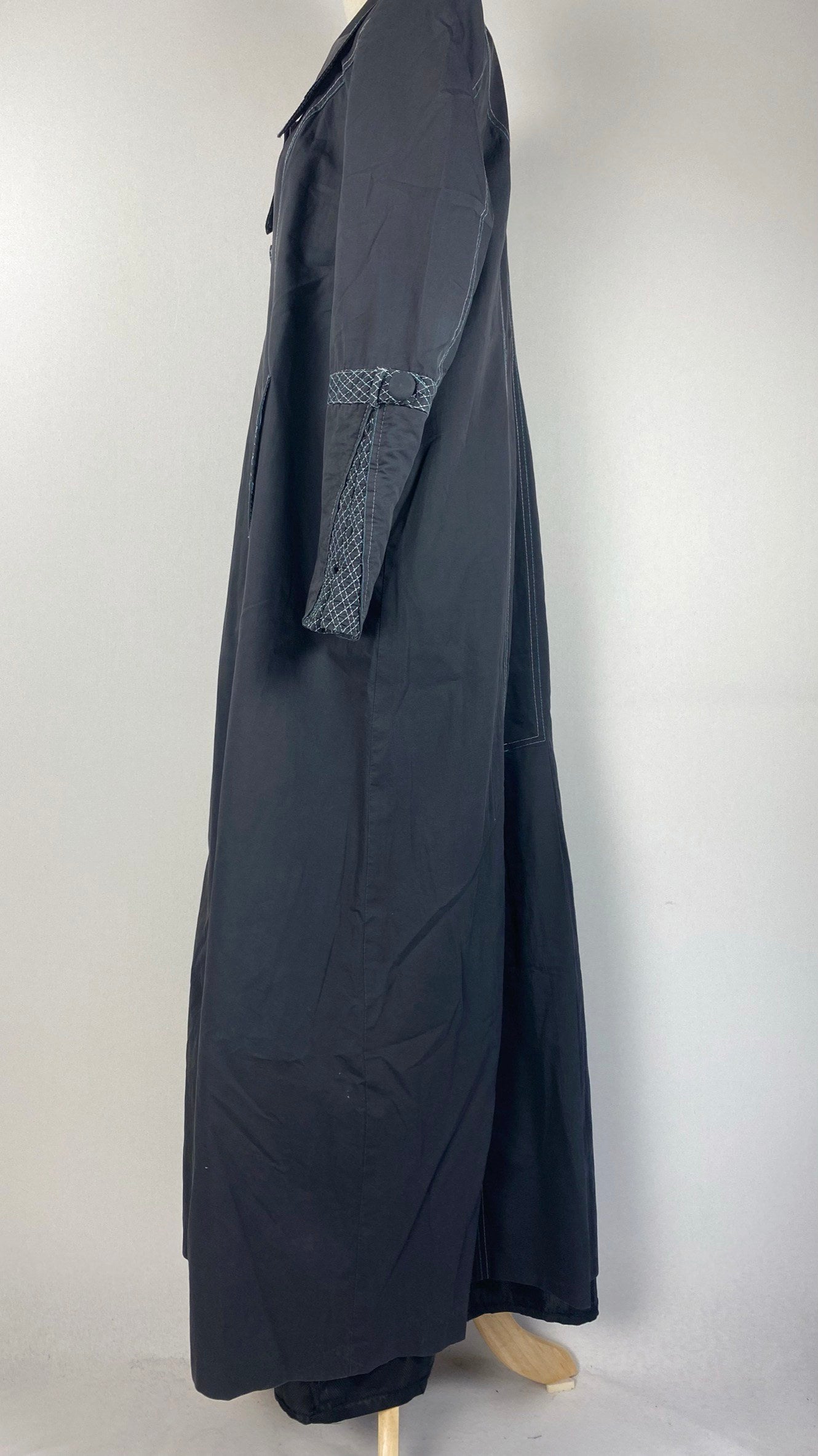 Long Sleeve Button Up Abaya+ Jilbab, Gray