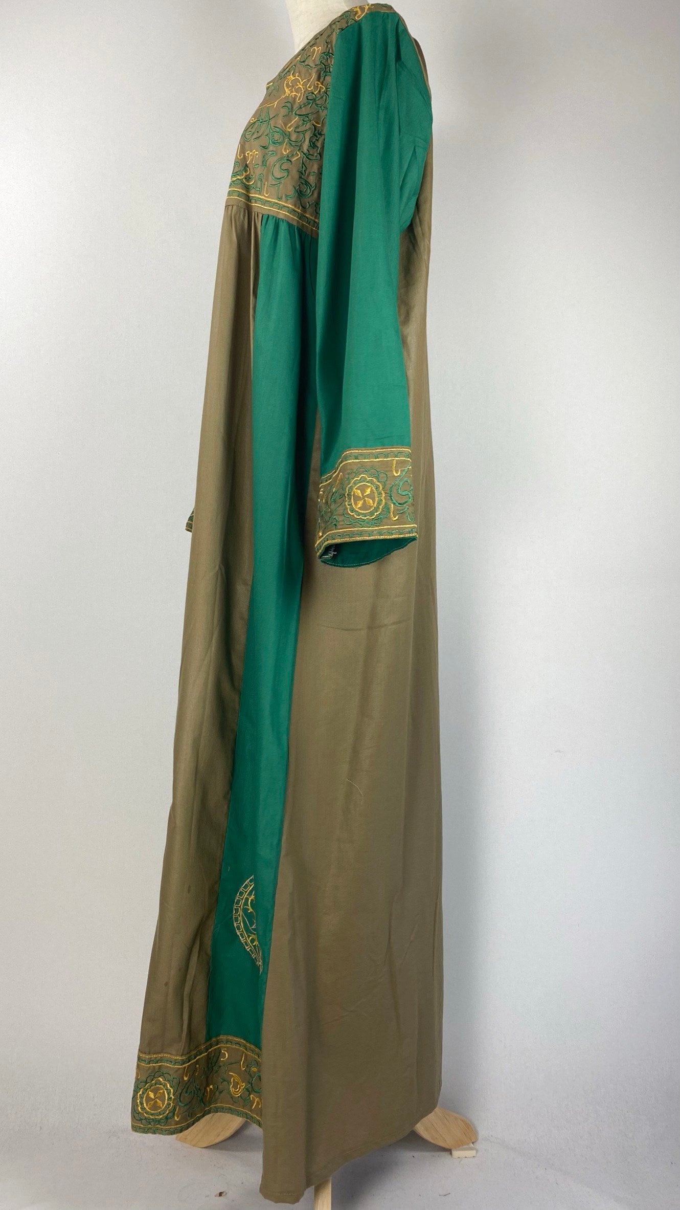 Long Sleeve Block Abaya, Green