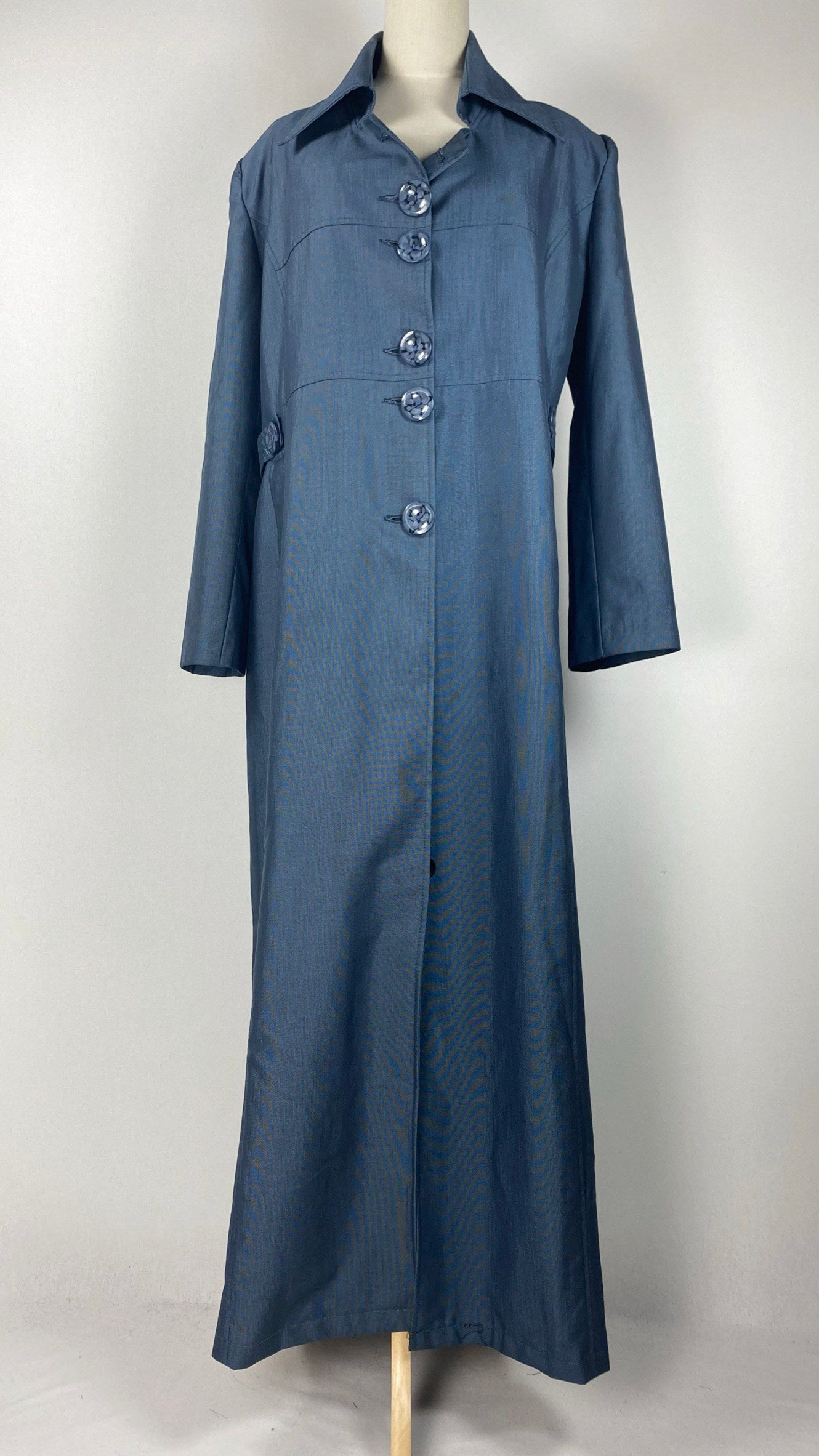 Long Sleeve Button Up Abaya+ Jilbab, Blue