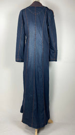 Long Sleeve Button Up Denim Abaya+ Jilbab, Blue