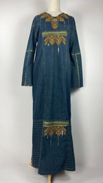 Long Sleeve Closed Denim Abaya, Blue