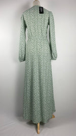 Long Sleeve Patterned Maxi Dress, Green
