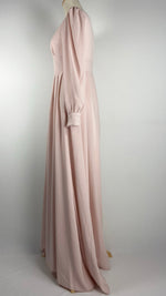 Long Sleeve Pleated Maxi Dress, Pink
