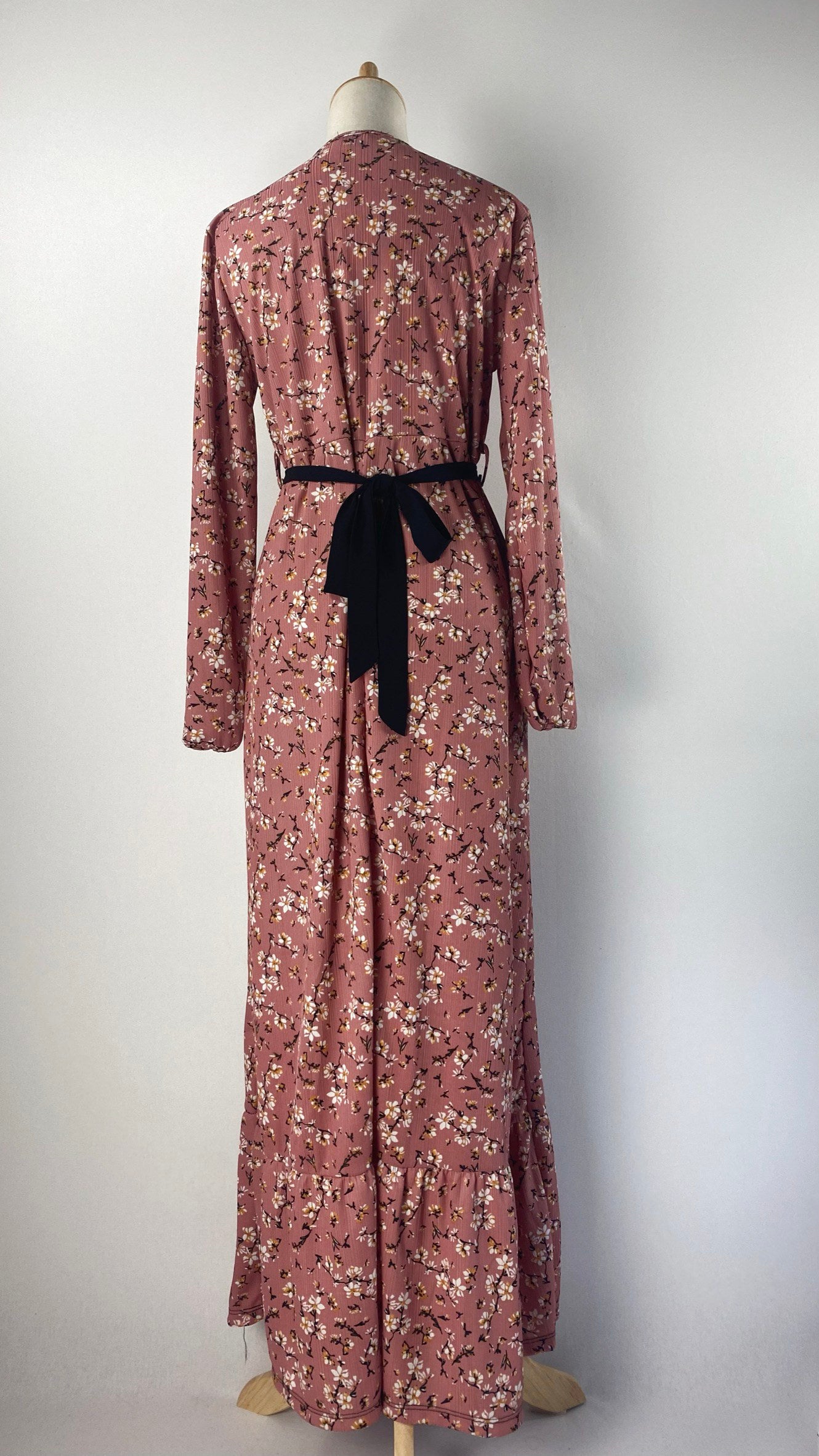Long Sleeve Printed Maxi Dress, Rose