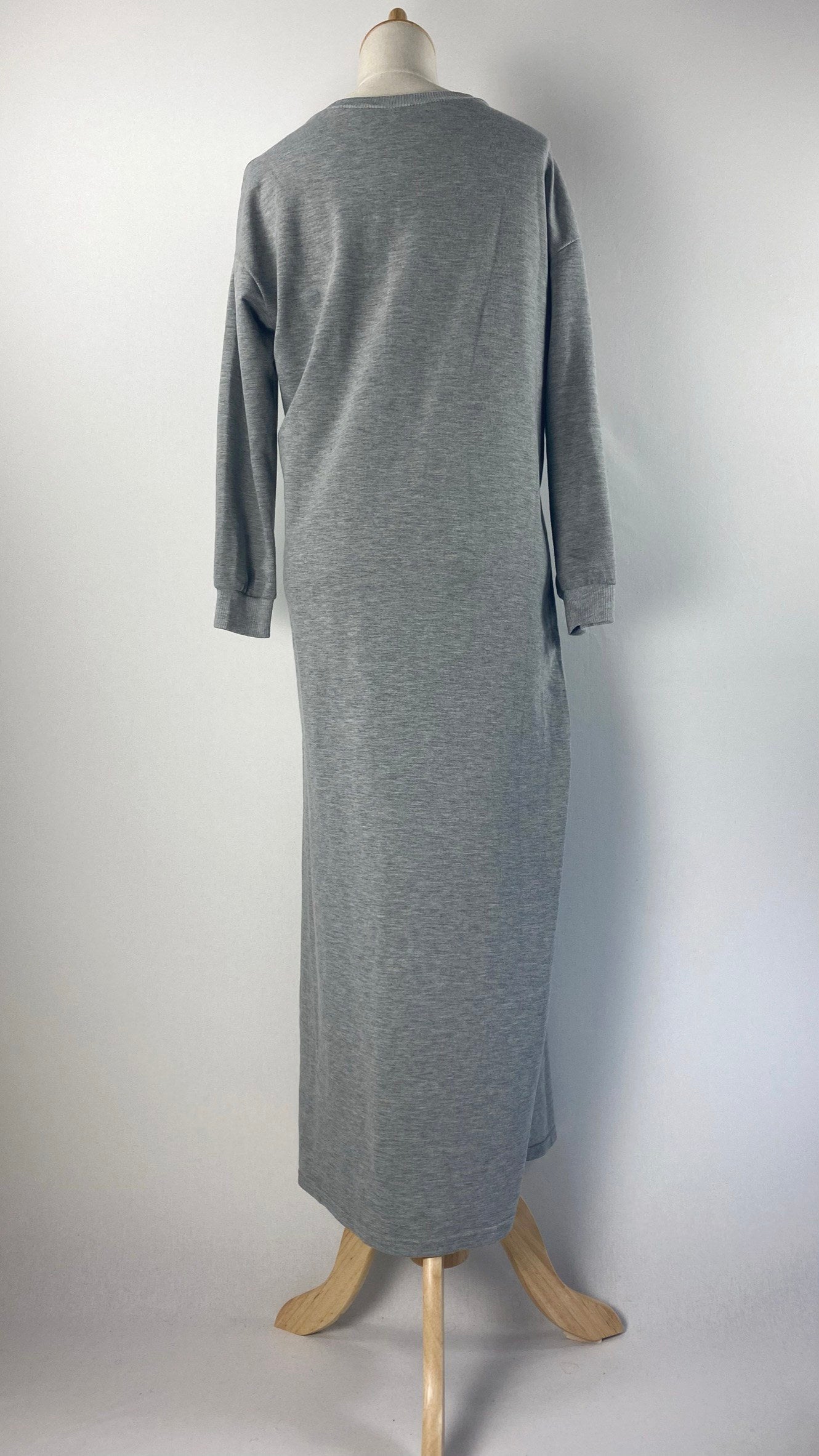 Long Sleeve Maxi Knit Dress, Gray