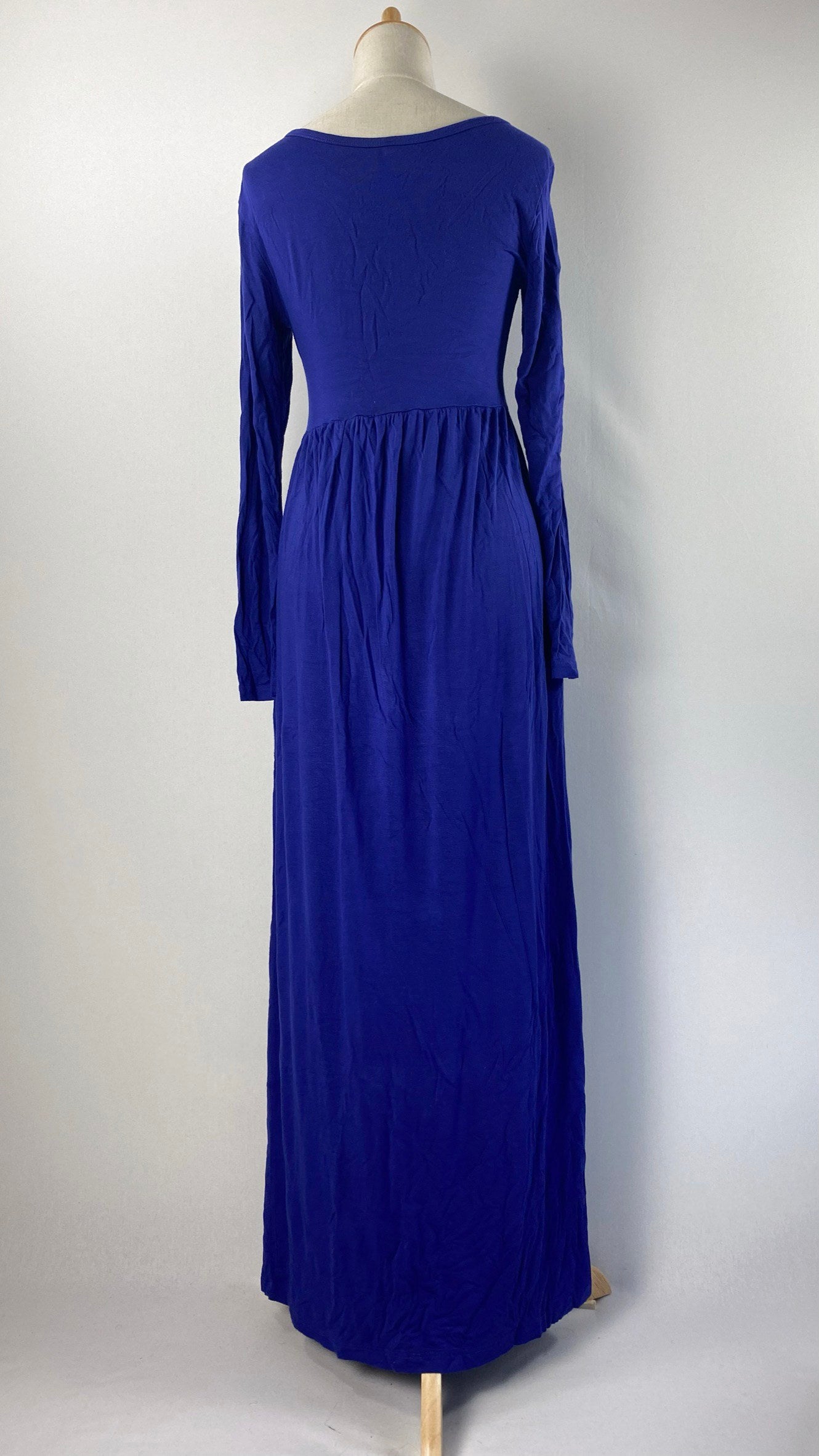 Long Sleeve Soft Stretch Maxi Dress, Royal Blue