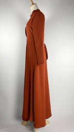 Long Sleeve Crinkle Maxi Dress, Orange