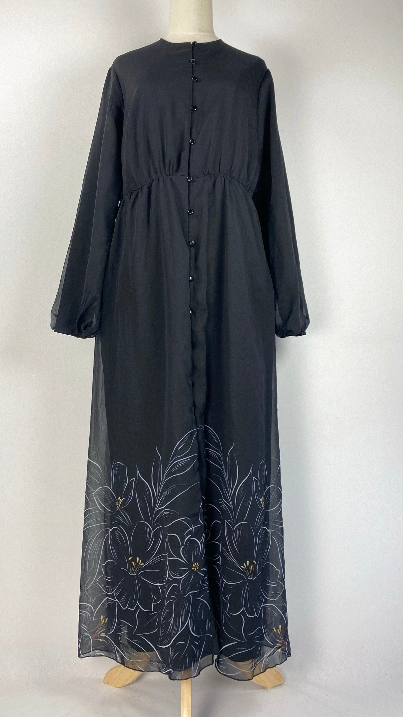 Long Sleeve Maxi Dress, Black