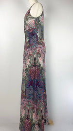 Sleeveless Knit Paisley Maxi Dress, Colored