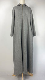 Long Sleeve Half Zip Maxi Dress, Gray