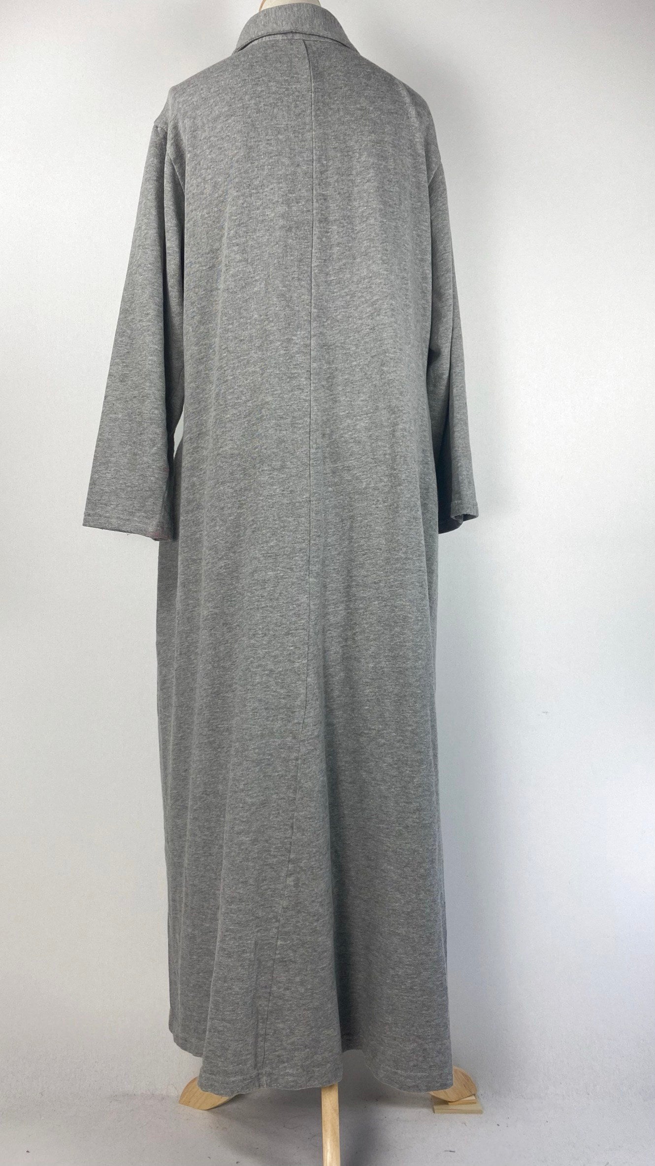 Long Sleeve Half Zip Maxi Dress, Gray