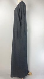 Long Sleeve Ribbed Maxi Dress, Gray