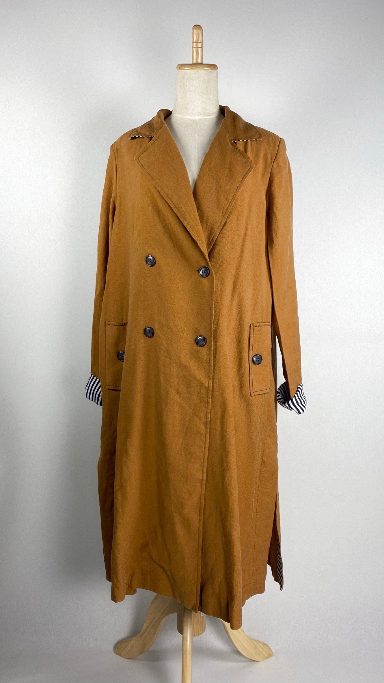 Double Breasted Trench Coat, Camel
